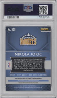 Nikola Jokic from the 2015-16 Panini Prizm  set graded by PSA and given an overall grade of 10.