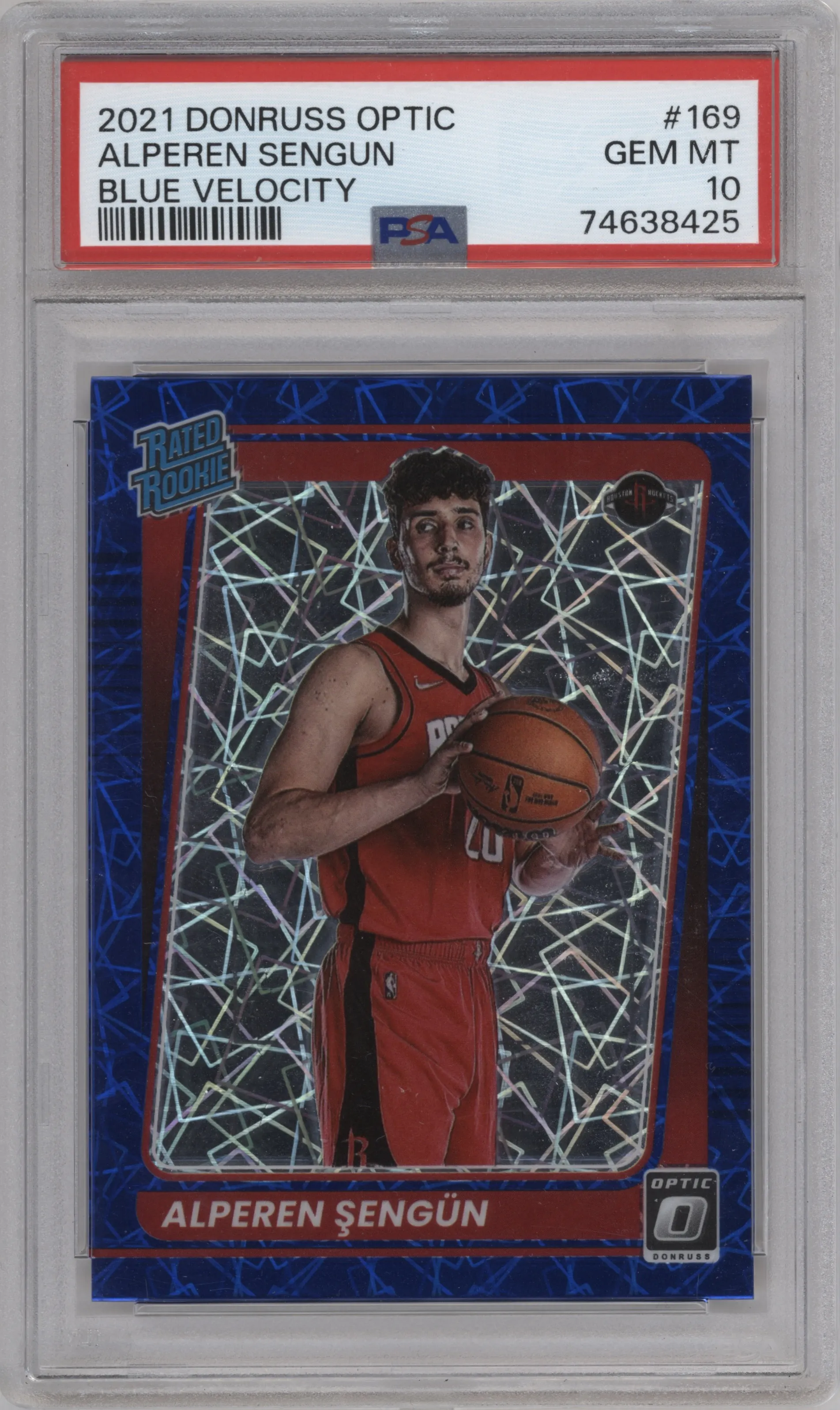 2021 Panini Donruss Optic Rated Rookie Alperen Sengun Blue Velocity PSA 10
