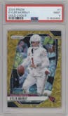 Kyler Murray from the 2024 Panini Prizm set featuring a Choice Gold parallel graded by PSA and given an overall grade of 9.