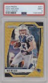 Wes Welker from the 2024 Panini Prizm set featuring a Gold Wave parallel graded by PSA and given an overall grade of 9.