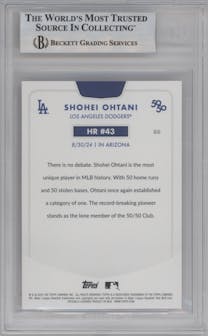 Shohei Ohtani from the 2024 Topps 50/50 set graded by Beckett and given an overall grade of 9.