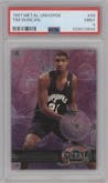 Tim Duncan from the 1997-98 Metal Universe set graded by PSA and given an overall grade of 9.