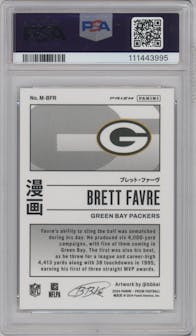 Brett Favre from the 2024 Panini Prizm set graded by PSA and given an overall grade of 10.