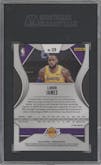 LeBron James from the 2019-20 Panini Prizm set featuring a Green Prizm parallel graded by SGC and given an overall grade of 10.