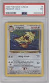 Pidgeot from the 1999 Pokemon set graded by PSA and given an overall grade of 7.