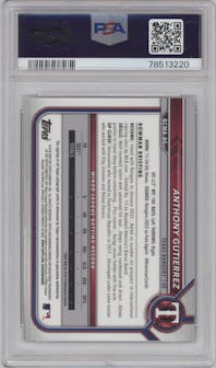 Anthony Gutierrez from the 2022 Bowman Chrome Mega Box set graded by PSA and given an overall grade of 10.