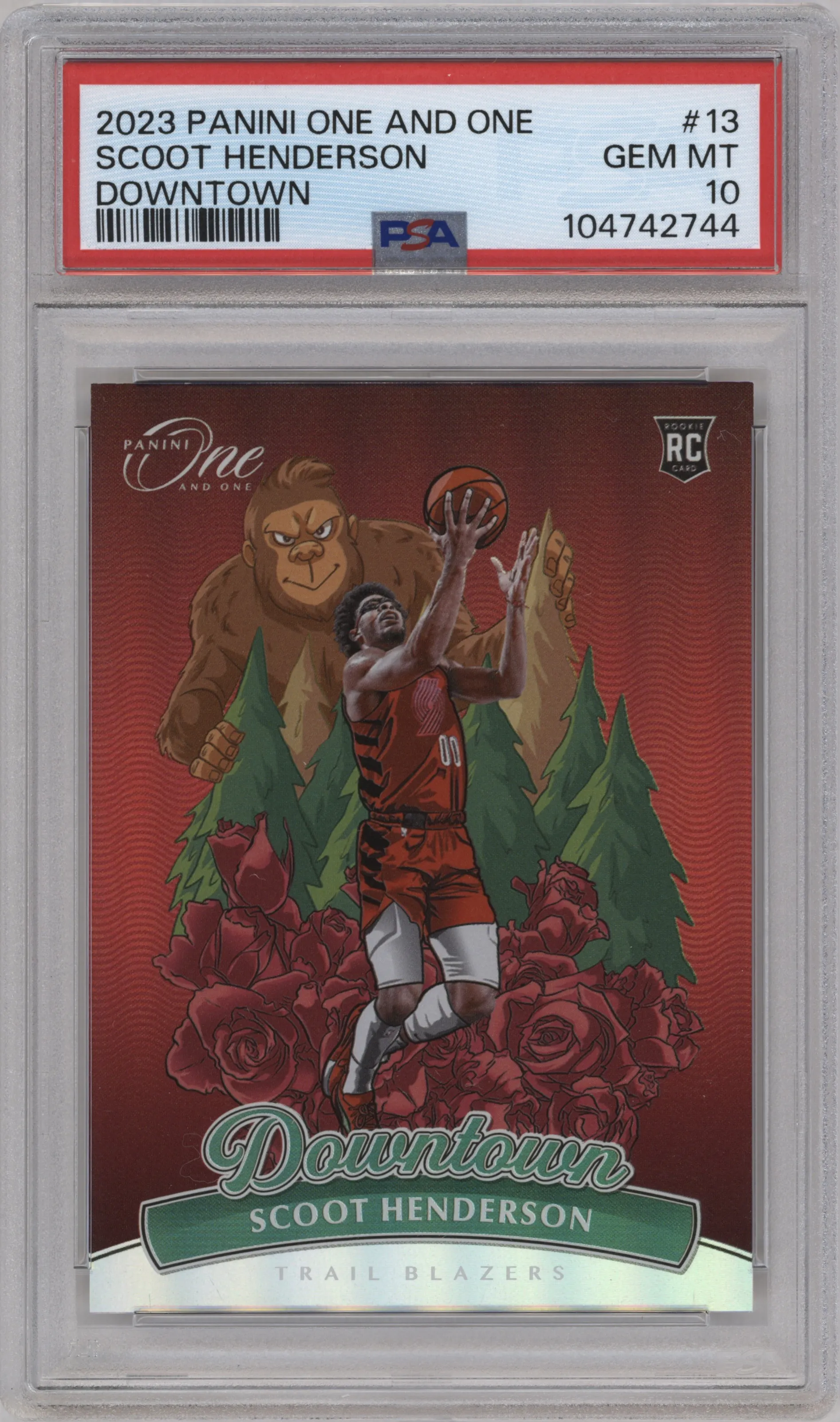 Scoot Henderson from the 2023-24 Panini One and One set graded by PSA and given an overall grade of 10.