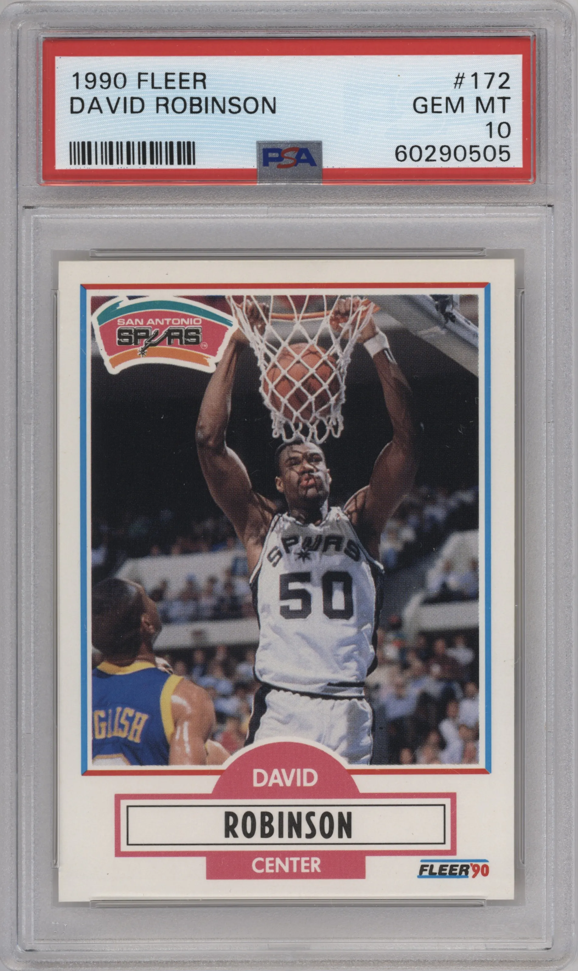 1990 Fleer David Robinson #172 PSA 10