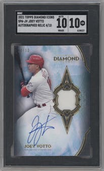 Joey Votto from the 2021 Topps Diamond Icons set graded by SGC and given an overall grade of 10.