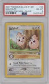 Igglybuff from the 2001 Pokemon set featuring a Pokemon League parallel graded by PSA and given an overall grade of 8.