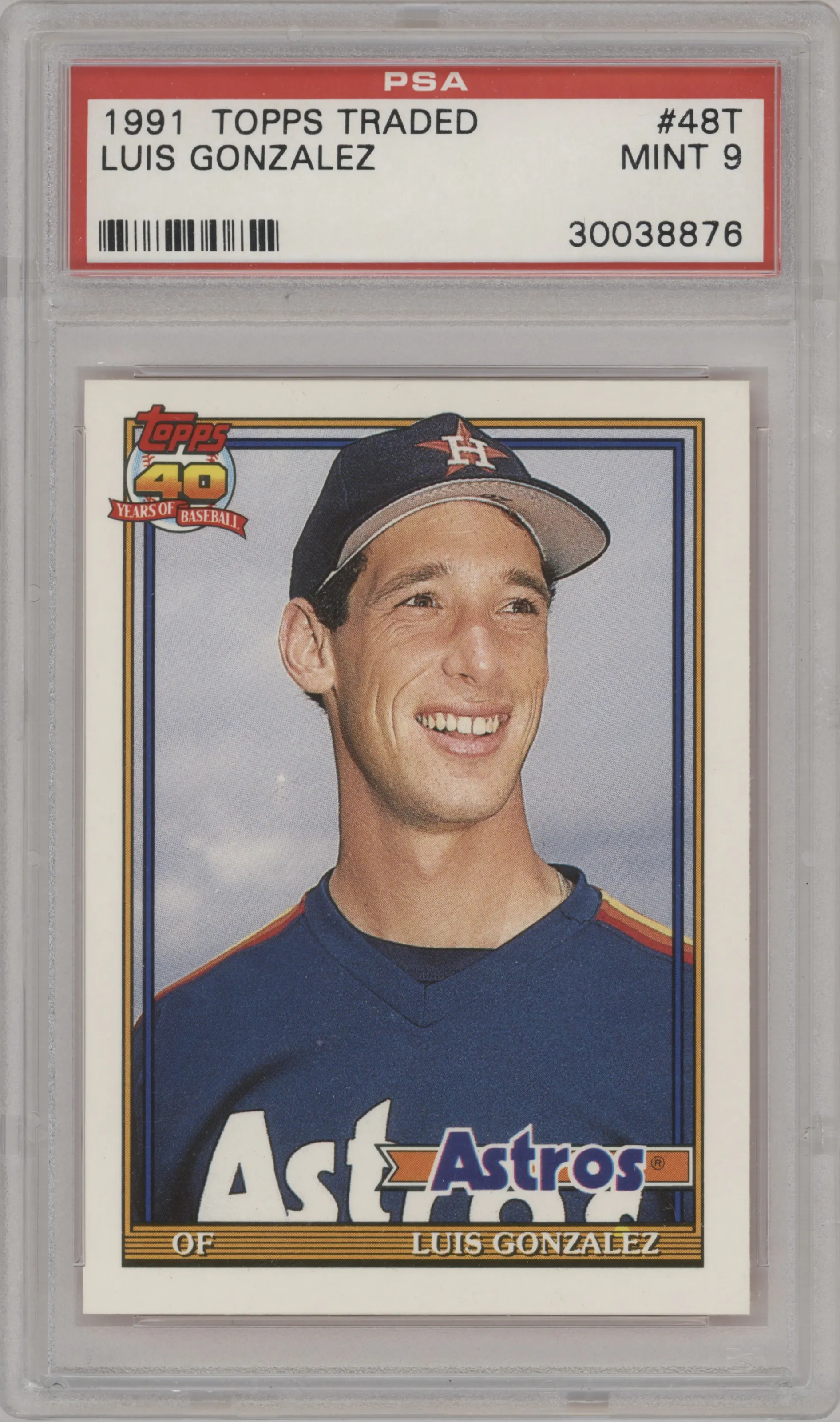 1991 Topps Traded Luis Gonzalez PSA 9