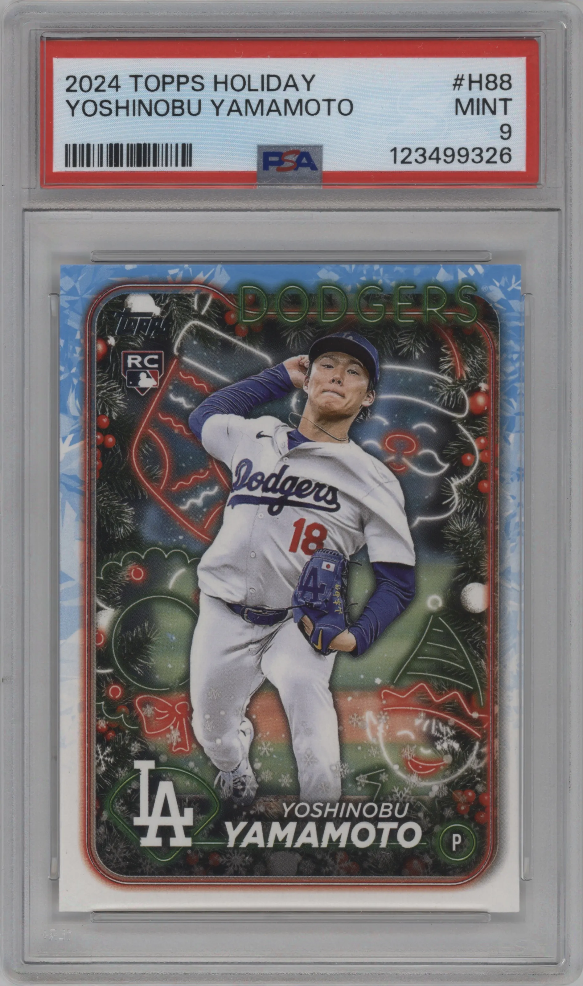 2024 Topps Holiday Yoshinobu Yamamoto PSA 9