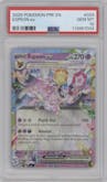 Espeon ex from the 2025 Pokemon SV set graded by PSA and given an overall grade of 10.