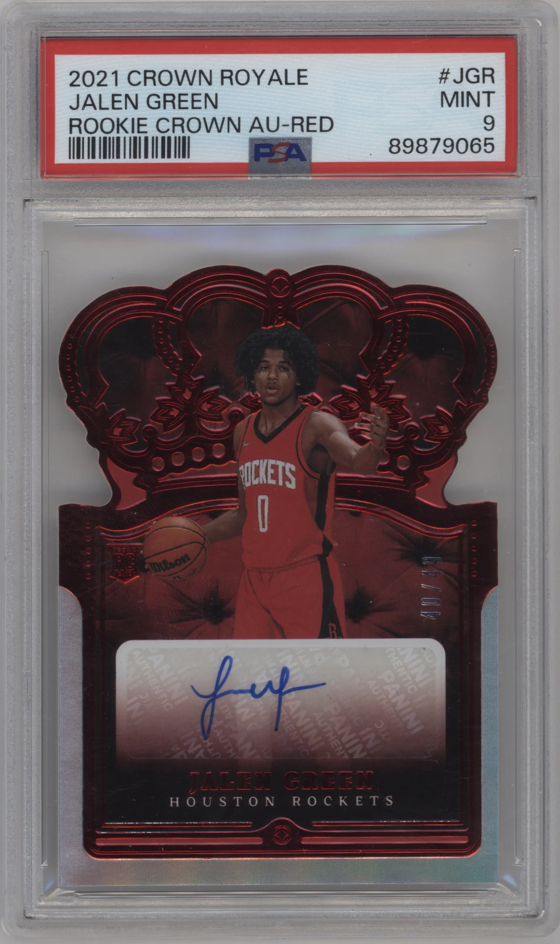 2021 Crown Royale Rke.Crown Auto Jalen Green Red #RC-JGR PSA 9