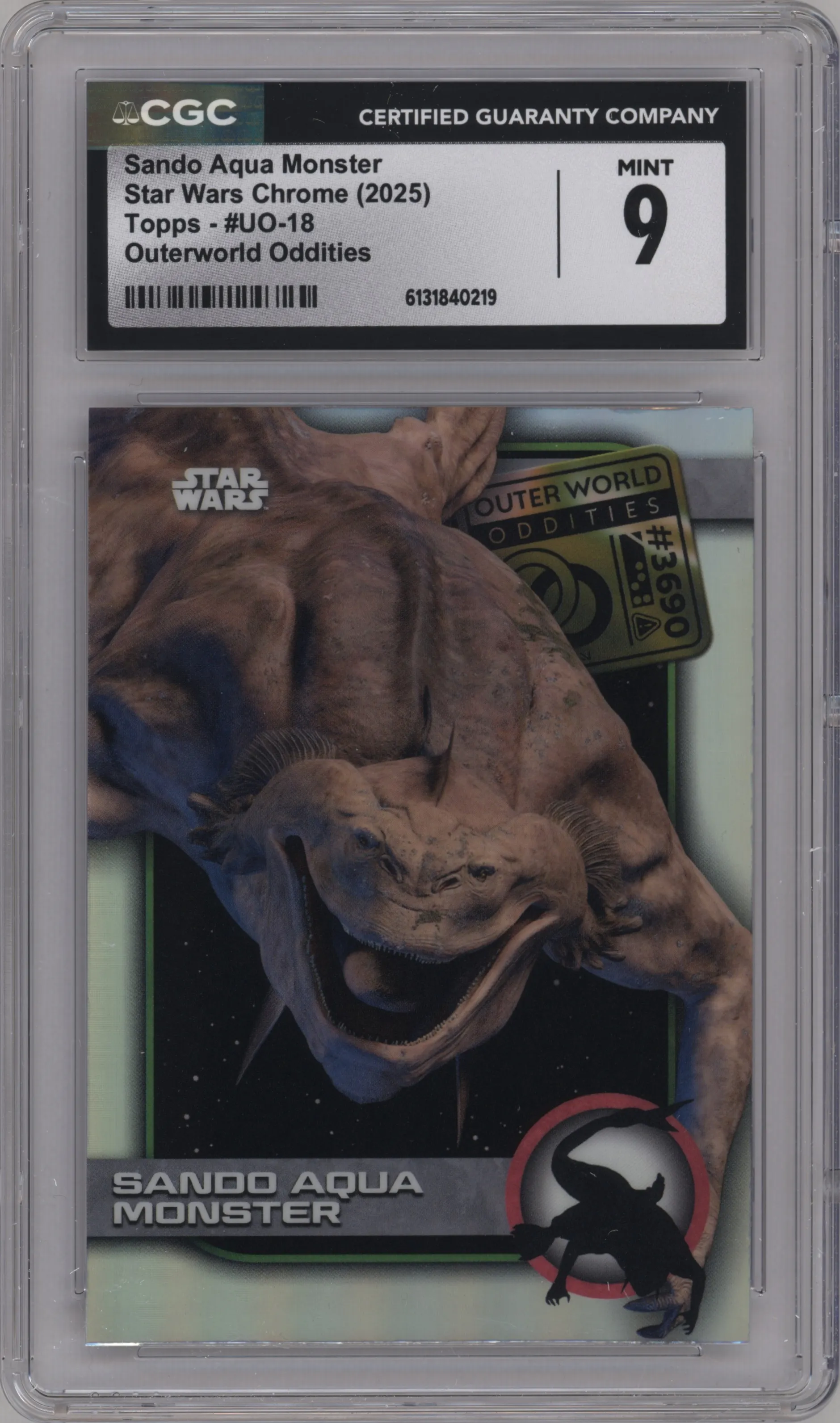 2025 Topps Chrome Star Wars Outer World Oddities Sando Aqua Monster CGC 9