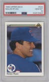 Nolan Ryan from the 1990 Upper Deck set graded by PSA and given an overall grade of 10.