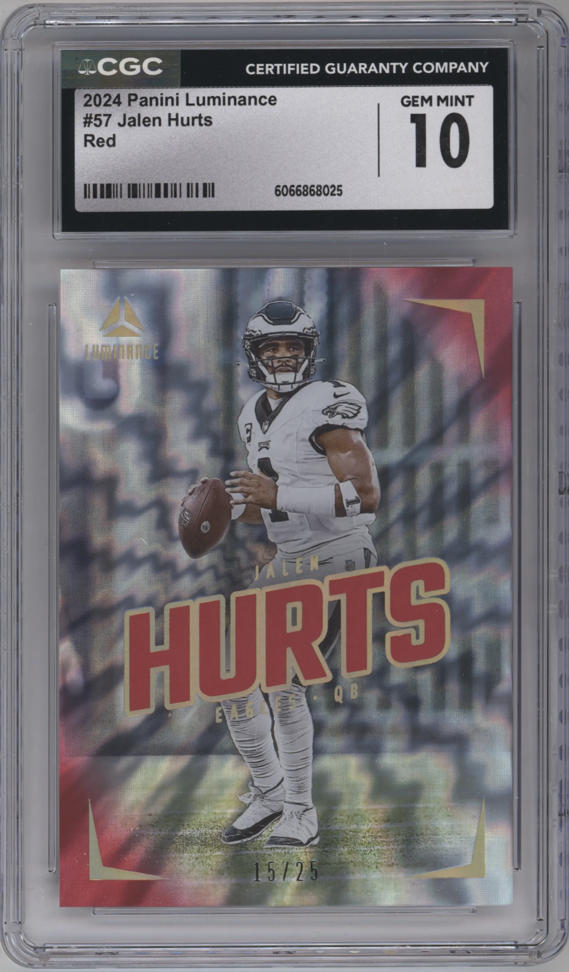 2024 Panini Luminance Jalen Hurts Red #57 CGC 10