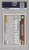 Joe Flacco from the 2008 Topps Chrome set featuring a Blue Refractor parallel graded by PSA and given an overall grade of 9.