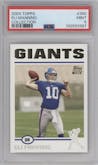 Eli Manning from the 2004 Topps set featuring a Collection parallel graded by PSA and given an overall grade of 9.