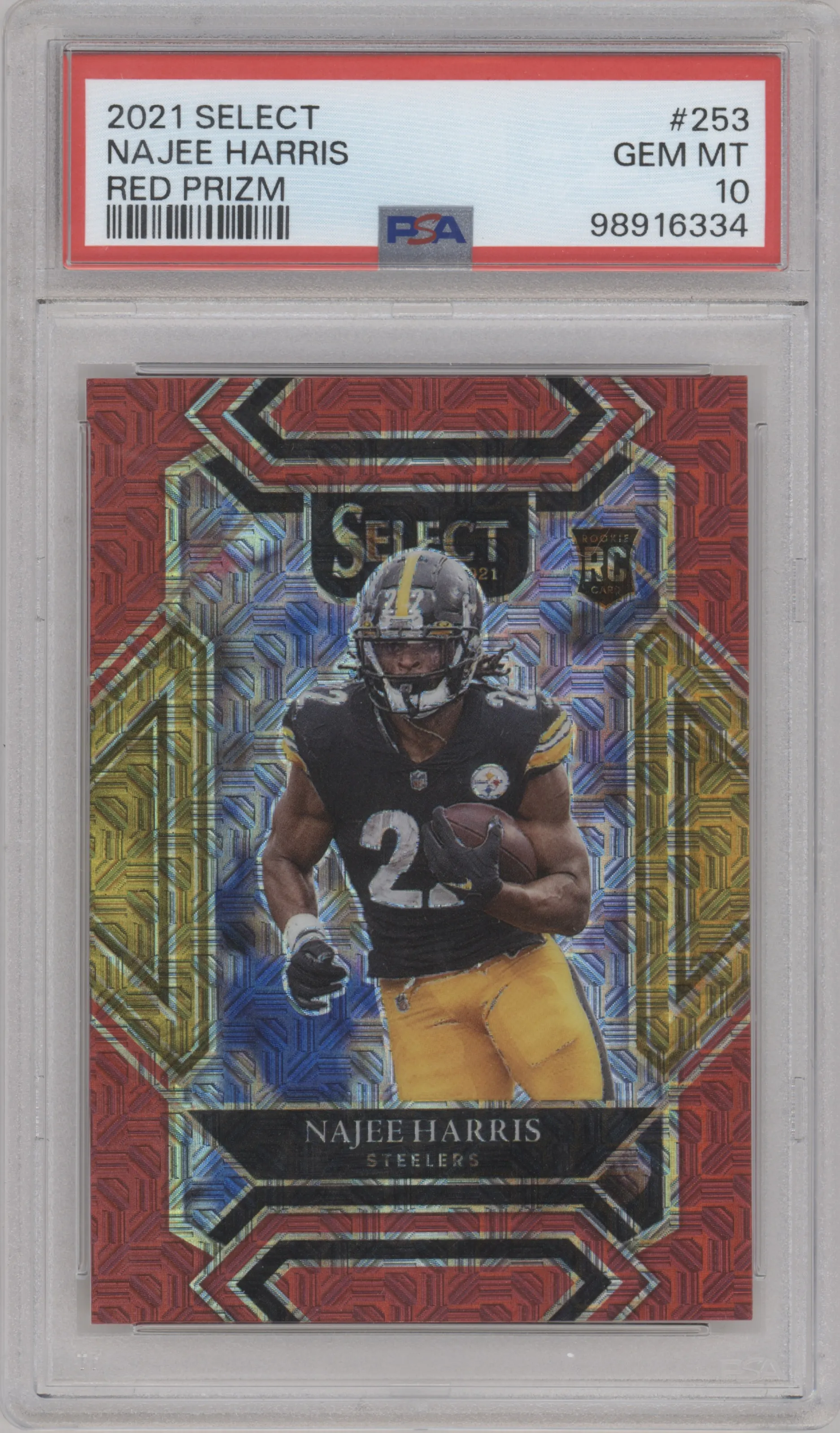 2021 Panini Select Club Lvl. Najee Harris Red Prizm #253 PSA 10