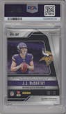 JJ McCarthy from the 2024 Panini Prizm set graded by PSA and given an overall grade of 9.