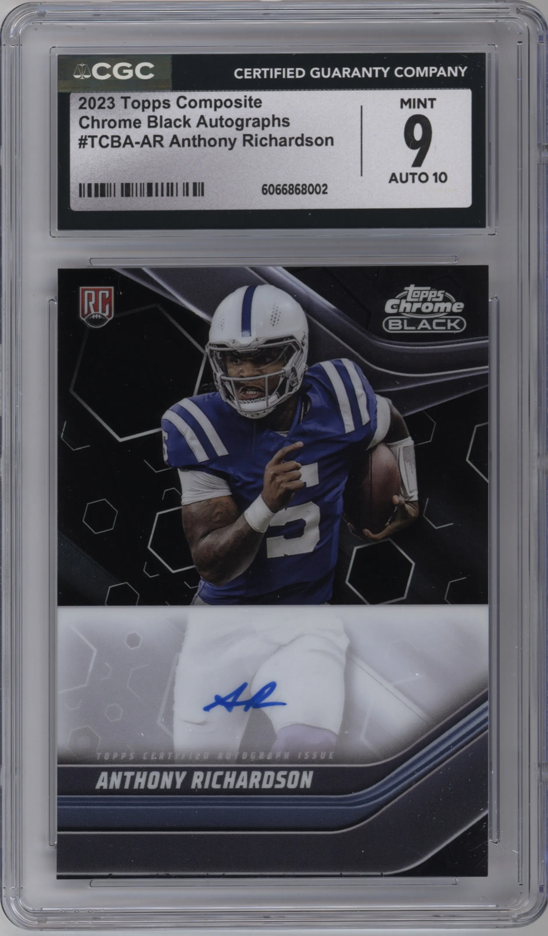 2023 Topps Composite Chr.Black Auto Anthony Richardson CGC 9