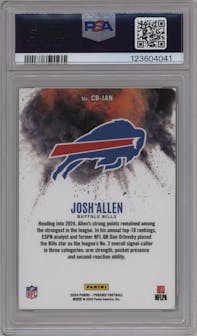 Josh Allen from the 2024 Panini Phoenix set graded by PSA and given an overall grade of 10.