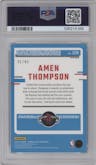 Amen Thompson from the 2023-24 Donruss Optic set featuring a Fast Break Blue parallel graded by PSA and given an overall grade of 9.