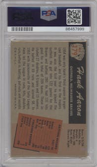 Hank Aaron from the 1955 Bowman set graded by PSA and given an overall grade of 3.