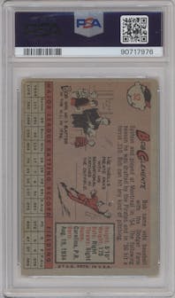 Bob Clemente from the 1958 Topps set graded by PSA and given an overall grade of 3.
