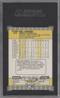 Bill Ripken from the 1989 Fleer set featuring a Variation parallel graded by SGC and given an overall grade of 9.5.