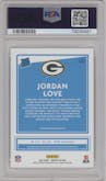 Jordan Love from the 2020 Panini Donruss set graded by PSA and given an overall grade of 9.