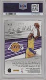 LeBron James from the 2020-21 Panini Mosaic set featuring a Reactive Yellow  parallel graded by PSA and given an overall grade of 10.