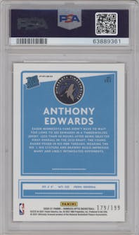 Anthony Edwards from the 2020-21 Panini Donruss Optic set featuring a Orange parallel graded by PSA and given an overall grade of 9.