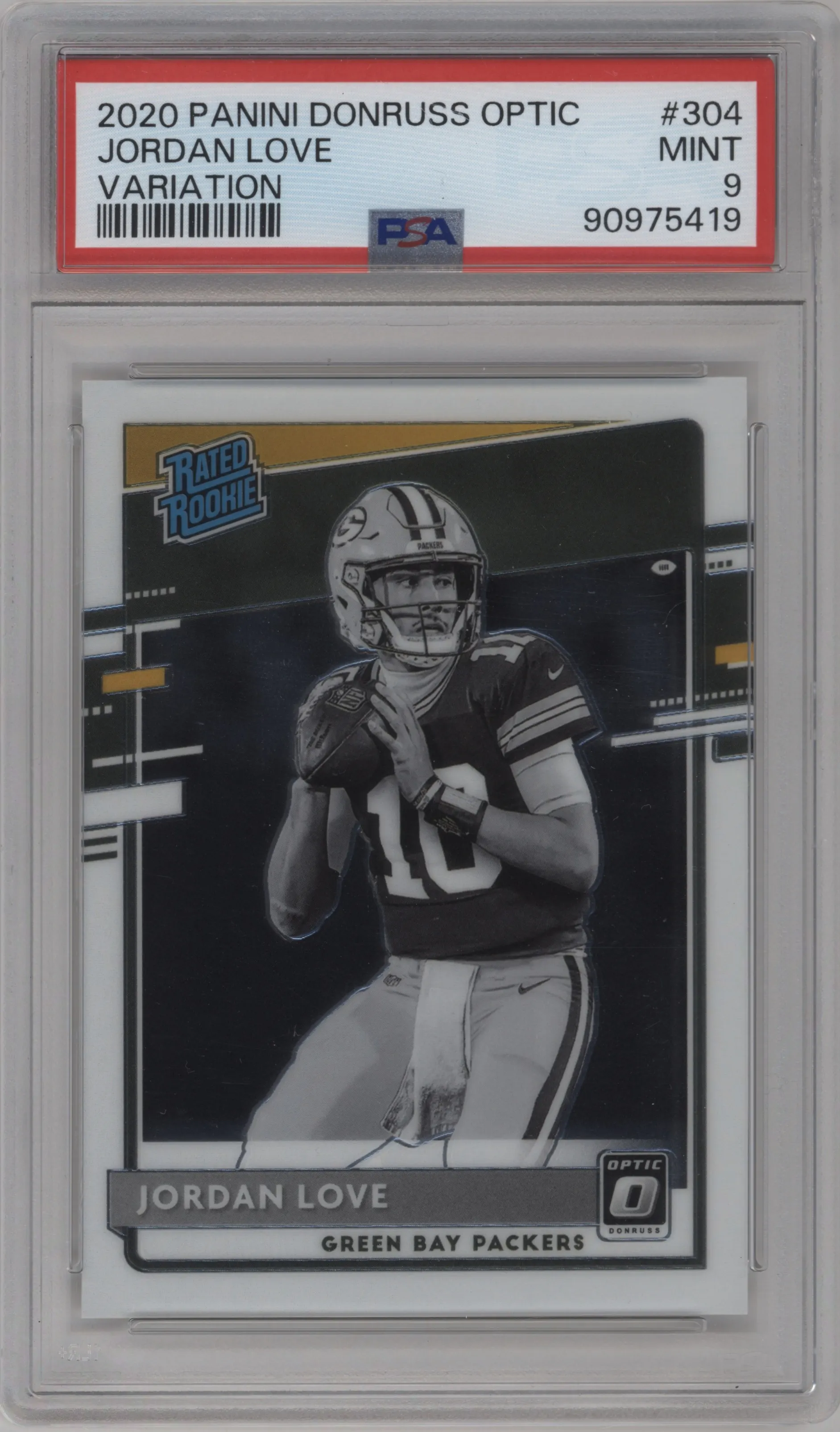 2020 Panini Donruss Optic Rtd.Rke.Variation Jordan Love #304 PSA 9