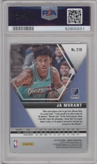 Ja Morant from the 2019-20 Panini Mosaic  set graded by PSA and given an overall grade of 10.