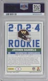 Jayden Daniels  from the 2024 Panini Score set graded by PSA and given an overall grade of 10.