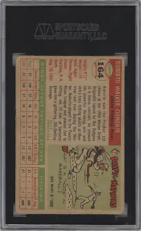Roberto Clemente from the 1955 Topps set graded by SGC and given an overall grade of 2.