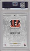 Joe Burrow from the 2020 Panini Illusions set featuring a Trophy Collection Orange parallel graded by PSA and given an overall grade of 9.