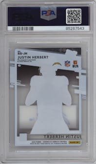 Justin Herbert from the 2020 Panini Chronicles set graded by PSA and given an overall grade of 9.