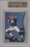 Peyton Manning from the 1998 Topps Season Opener set graded by Beckett and given an overall grade of 9.5.