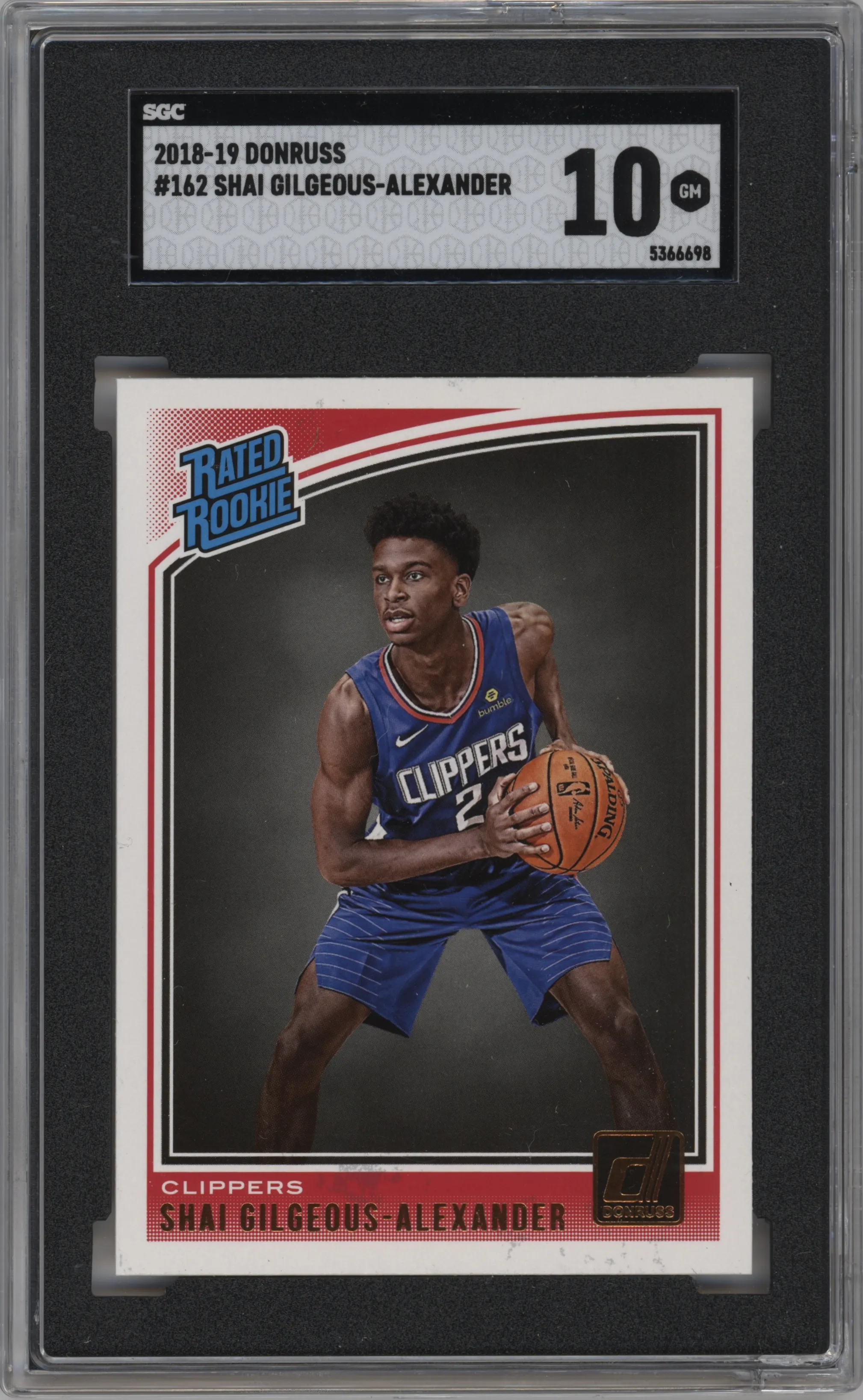 2018 Panini Donruss Rated Rookie Shai Gilgeous-Alexander SGC 10