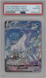 Ice Rider Calyrex VMAX from the 2021 Pokemon SWSH set graded by PSA and given an overall grade of 10.