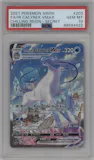 Ice Rider Calyrex VMAX from the 2021 Pokemon SWSH set graded by PSA and given an overall grade of 10.