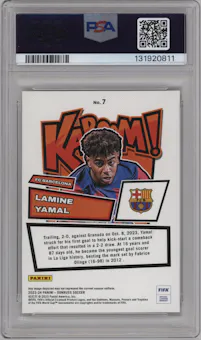 Lamine Yamal  from the 2023-24 Panini Donruss set graded by PSA and given an overall grade of 10.