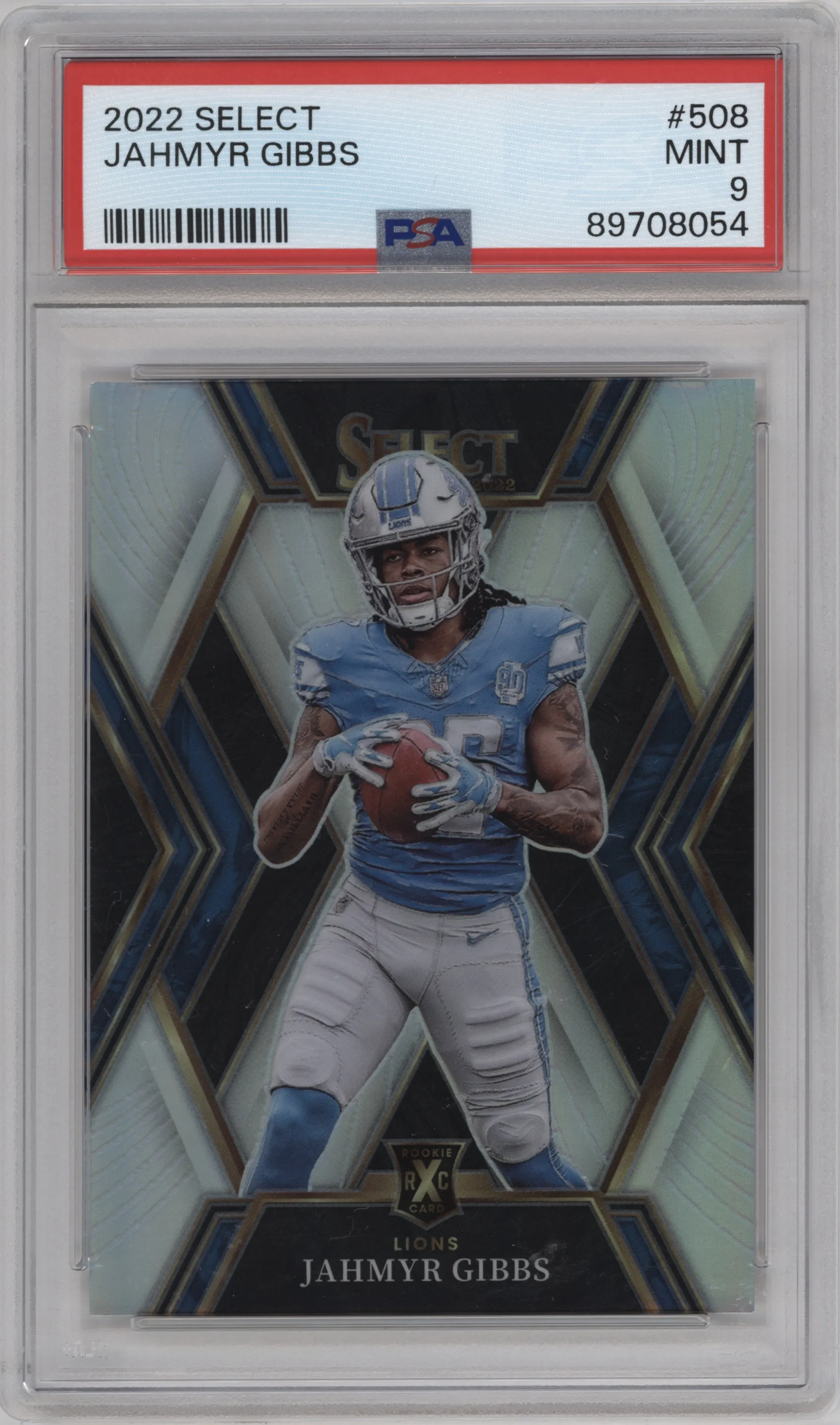 2022 Panini Select XRC Redemption Jahmyr Gibbs #508 PSA 9
