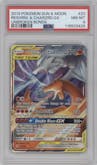 Reshiram/Charizard GX from the 2019 Pokemon S&M  set graded by PSA and given an overall grade of 8.