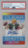 Brett Favre from the 2021 Panini Illusions set featuring a Light Blue parallel graded by PSA and given an overall grade of 9.