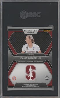 Cameron Brink from the 2024 Panini Prizm Draft Picks set featuring a Black Gold Prizm parallel graded by SGC and given an overall grade of 10.