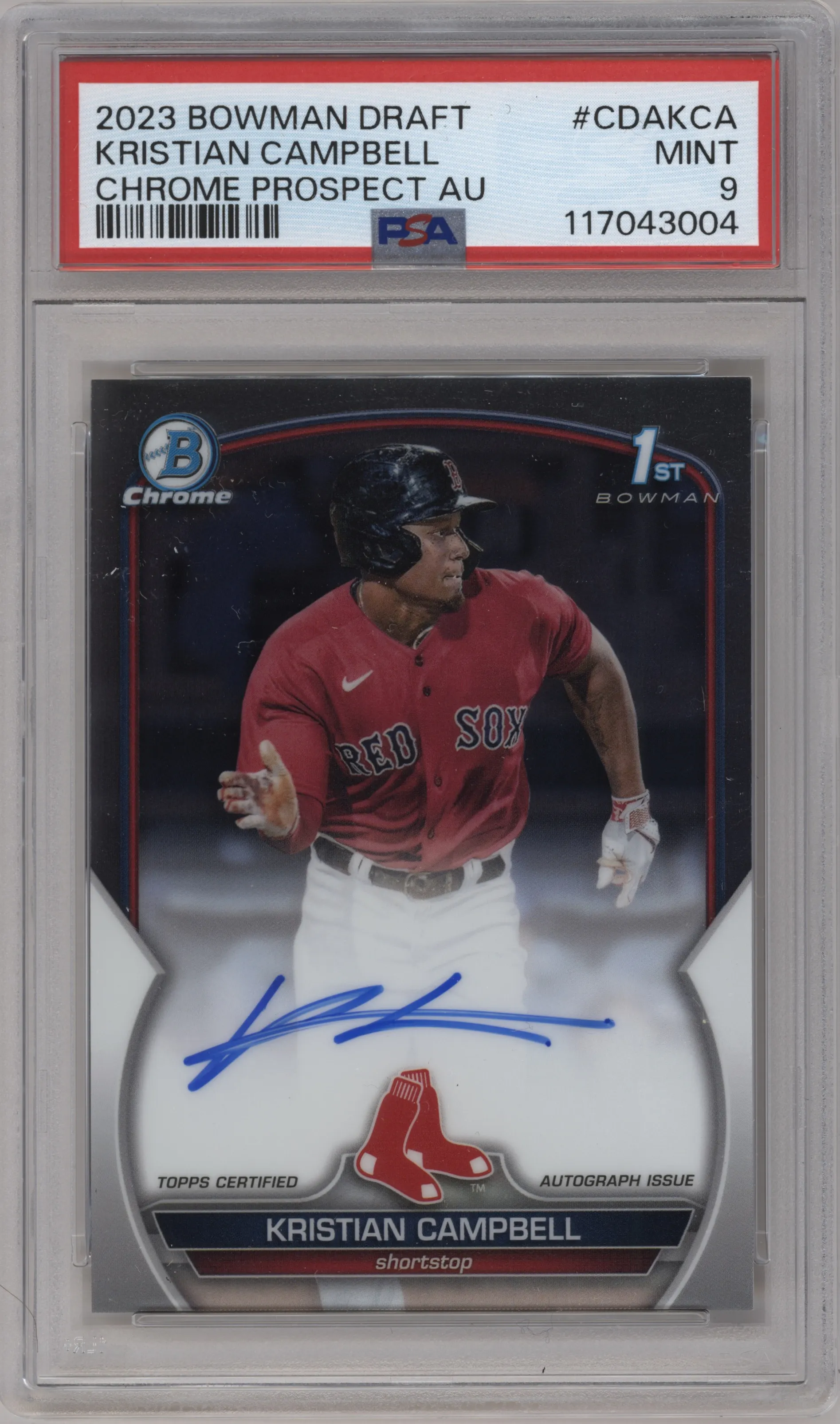 2023 Bowman Draft Chr.Pros.Auto Kristian Campbell PSA 9